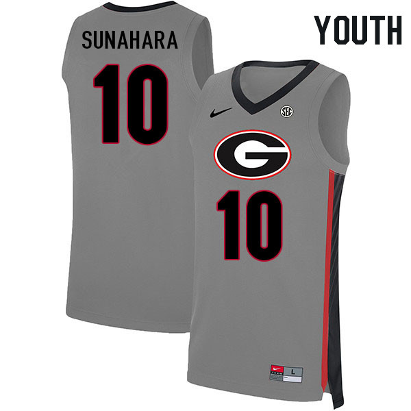 Youth #10 RJ Sunahara Georgia Bulldogs College Basketball Jerseys Stitched Sale-Gray